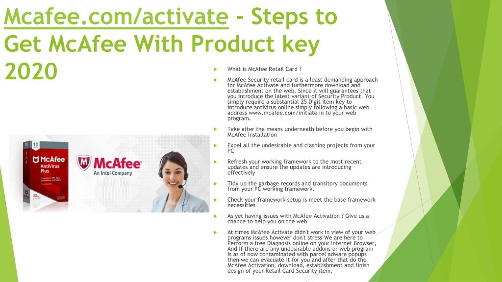 PPT Mcafee Activate Steps To Get McAfee With Product Key 2020