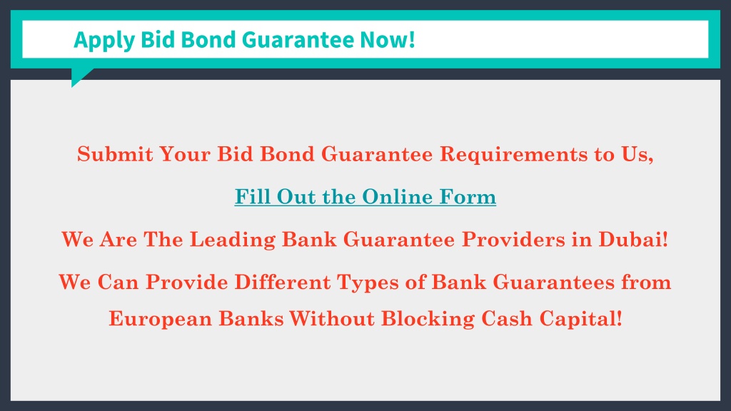 PPT Bid Bond Guarantee Tender Bond Guarantee SWIFT MT760