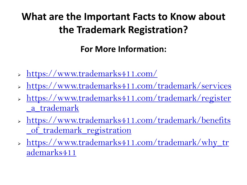 Ppt What Are The Important Facts To Know About The Trademark