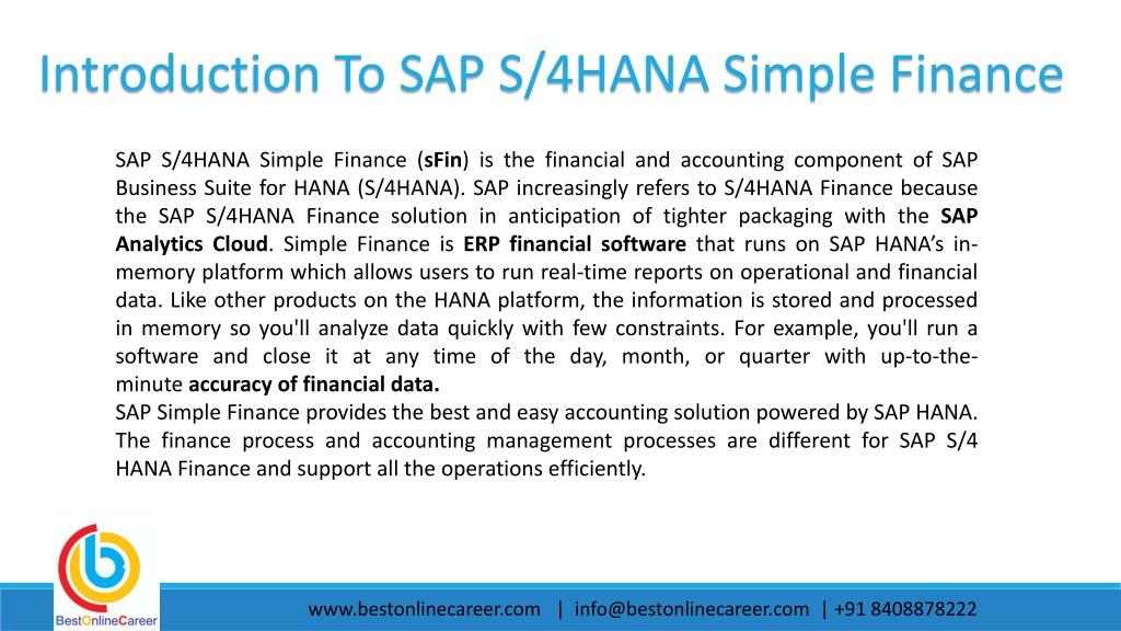 PPT SAP S 4 Hana Simple Finance PDF SAP Simple Finance Overview