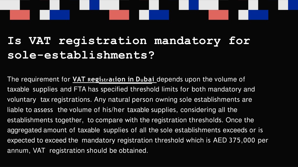 PPT VAT Registration Of Sole Establishment In UAE PowerPoint