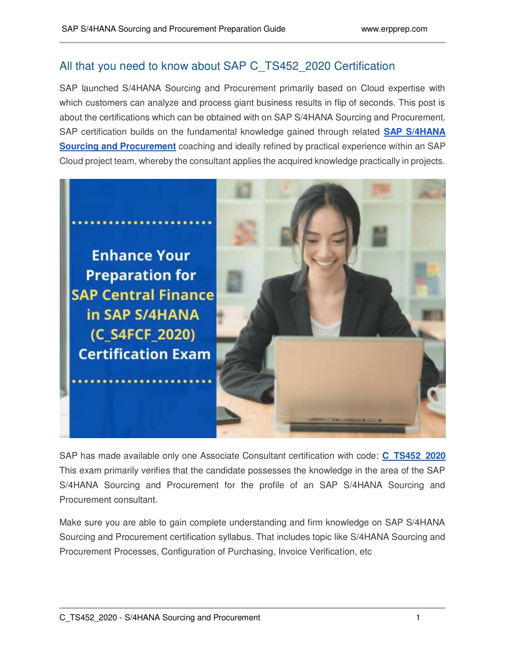 PPT How To Prepare For C TS452 2020 Exam On S 4HANA Sourcing And