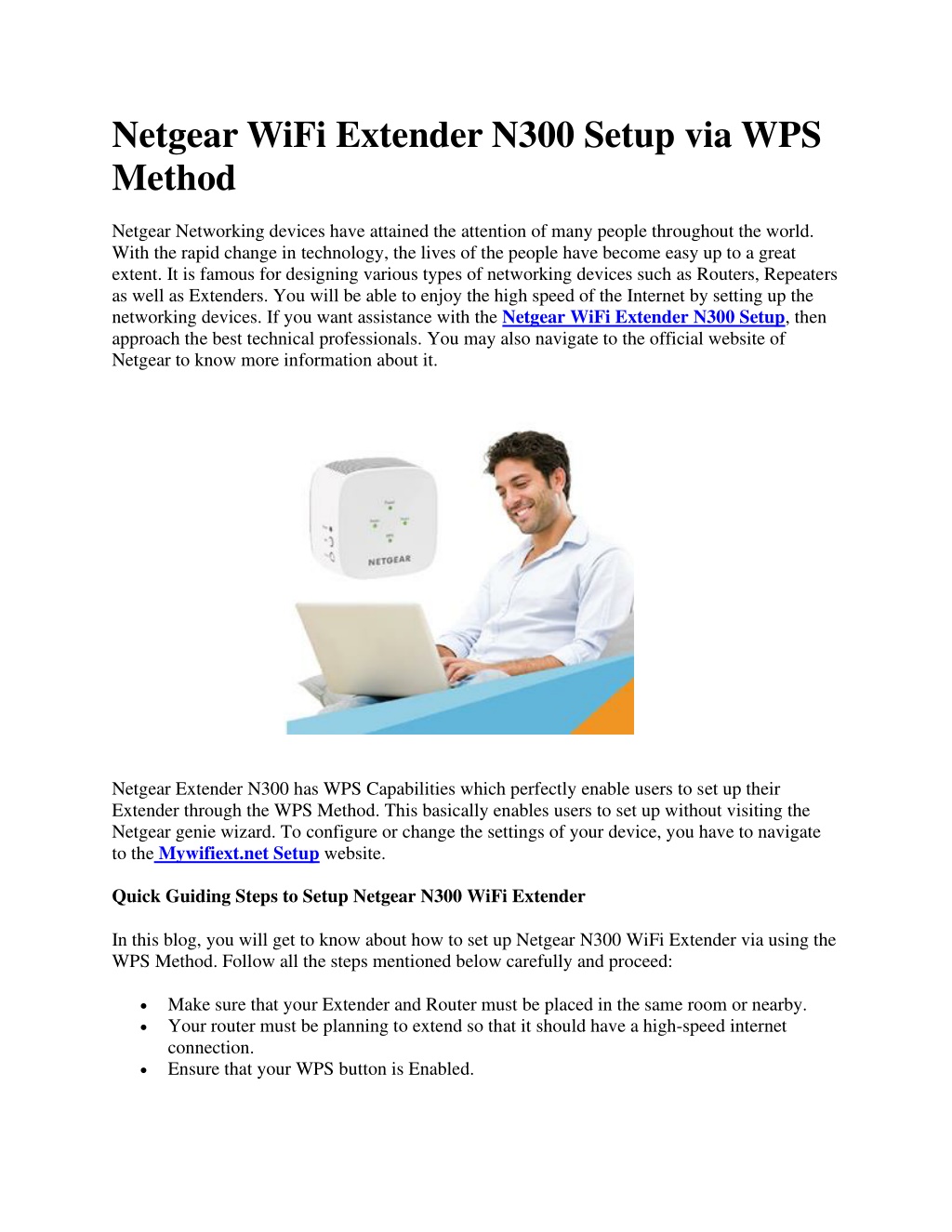 Ppt Netgear Wifi Extender N Setup Via Wps Method Powerpoint