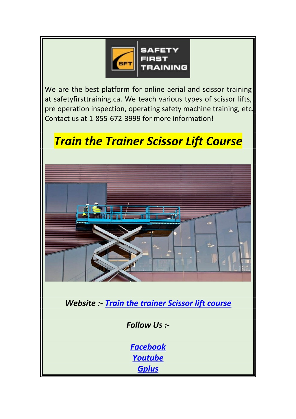 Ppt Train The Trainer Scissor Lift Course Powerpoint Presentation