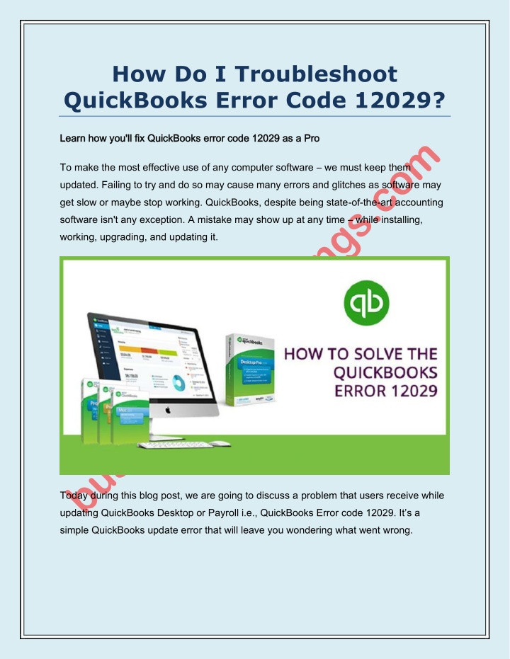 Ppt What Quickbooks Error Code And How To Fix Powerpoint