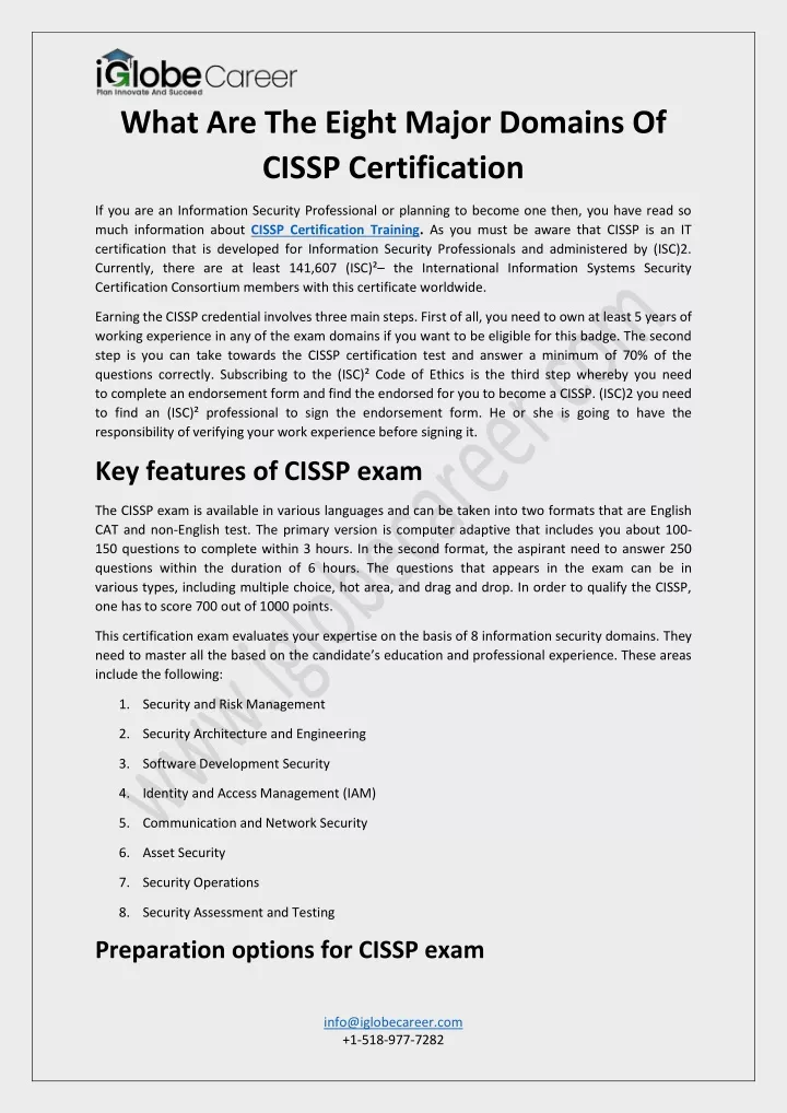 Ppt What Are The Eight Major Domains Of Cissp Certification