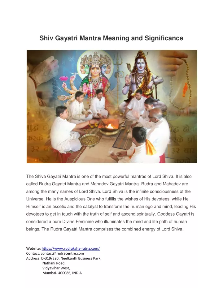 PPT Shiv Gayatri Mantra Meaning And Significance PowerPoint