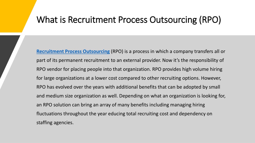 PPT Recruitment Process Outsourcing RPO PowerPoint Presentation