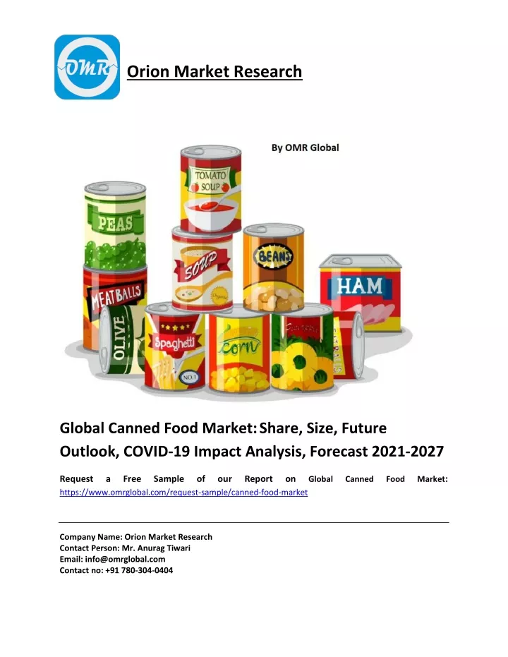 PPT Canned Food Market Size Share 2020 Impressive Industry Growth