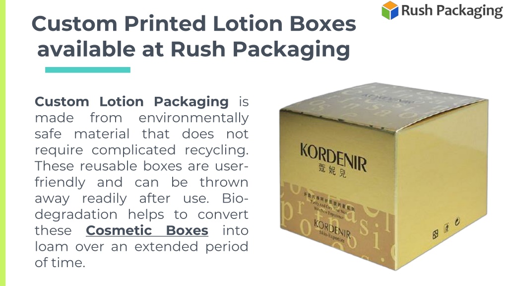 PPT Get Custom Lotion Packaging Boxes At Rush Packaging PowerPoint