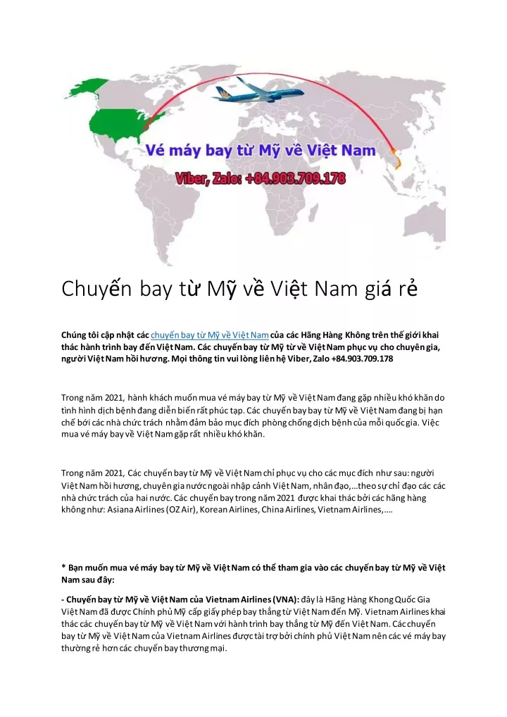 PPT Chuyen Bay Tu My Ve Viet Nam Gia Re PowerPoint Presentation Free