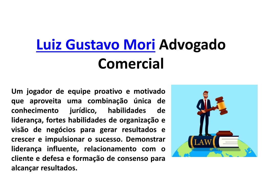 PPT Luiz Gustavo Mori Advogado Comercial Brasília Brasil PowerPoint