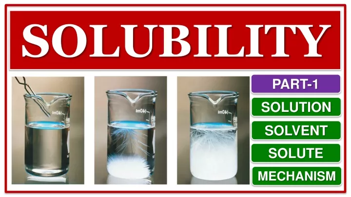 Ppt Solubility Part Solute Solvent Solution Types Of Solution