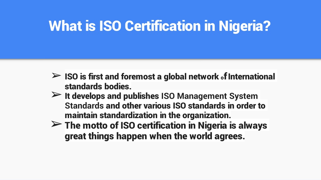 Ppt Iso Certification In Nigeria Powerpoint Presentation Free