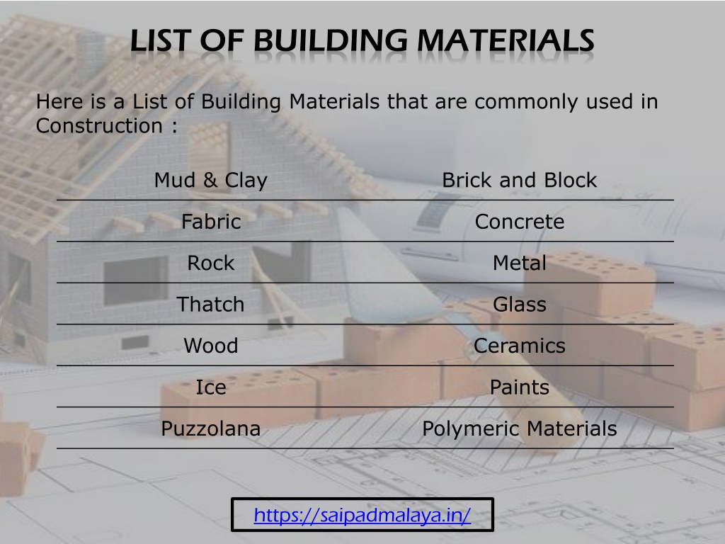 Ppt Building Materials Used In Construction Powerpoint Presentation