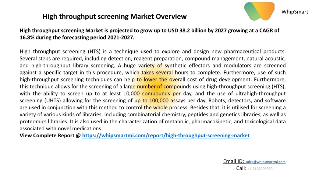 Ppt High Throughput Screening Market Competitive Analysis Industry