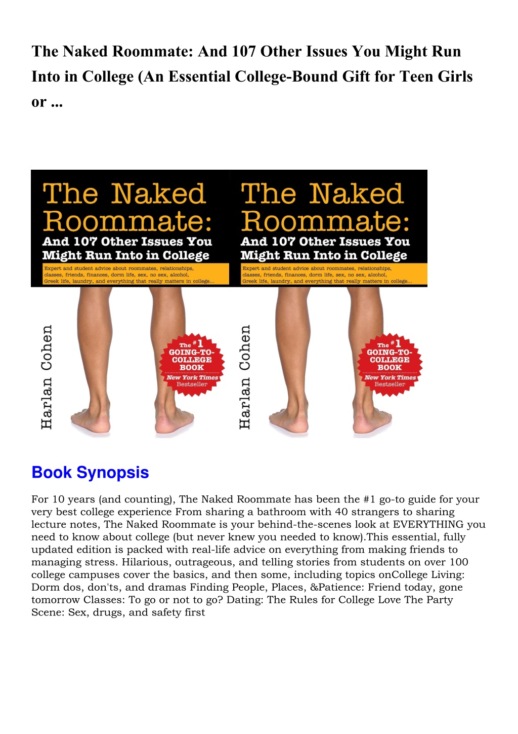 PPT READ The Naked Roommate And Other Issues You Might Run Into In College An PowerPoint