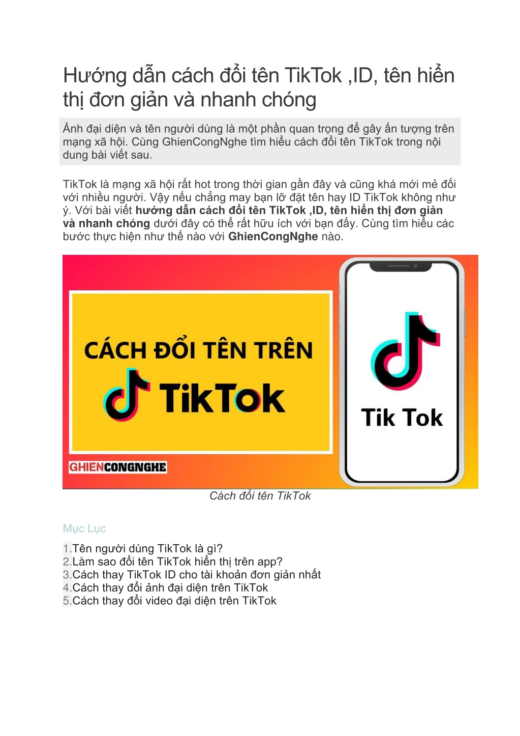 PPT Cách đổi tên TikTok PowerPoint Presentation free download ID