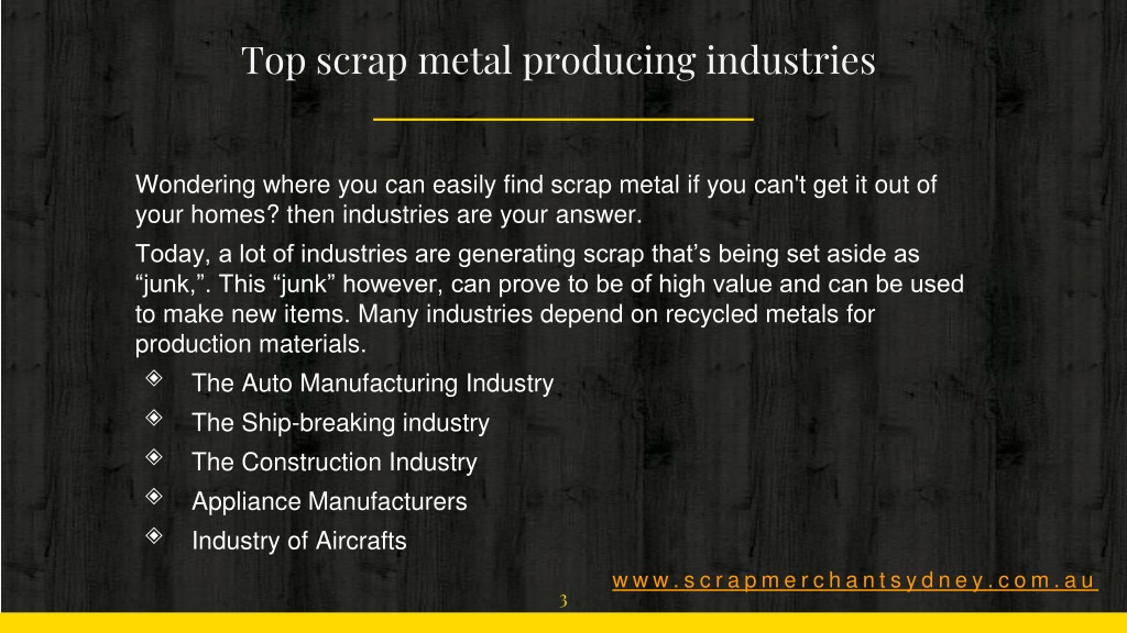 PPT TOP SCRAP METAL PRODUCING INDUSTRIES PPT PowerPoint