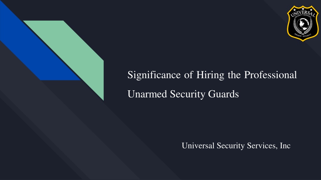 PPT Key Benefits Of Choosing The Professional Unarmed Security Guards