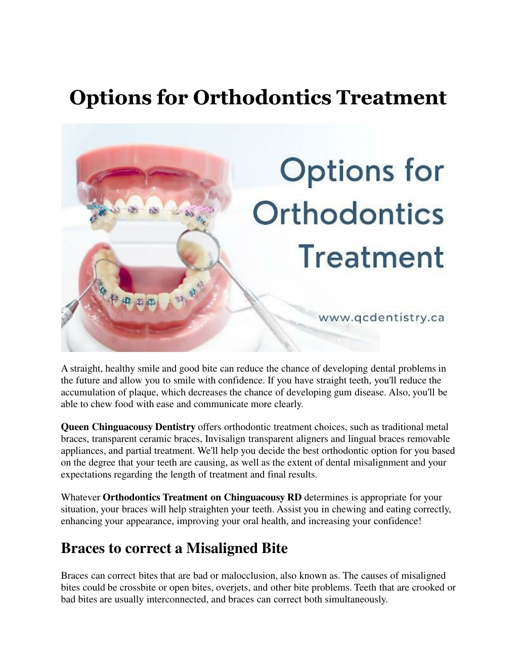 Ppt What Are The Orthodontics Treatment Options On Chinguacousy Rd