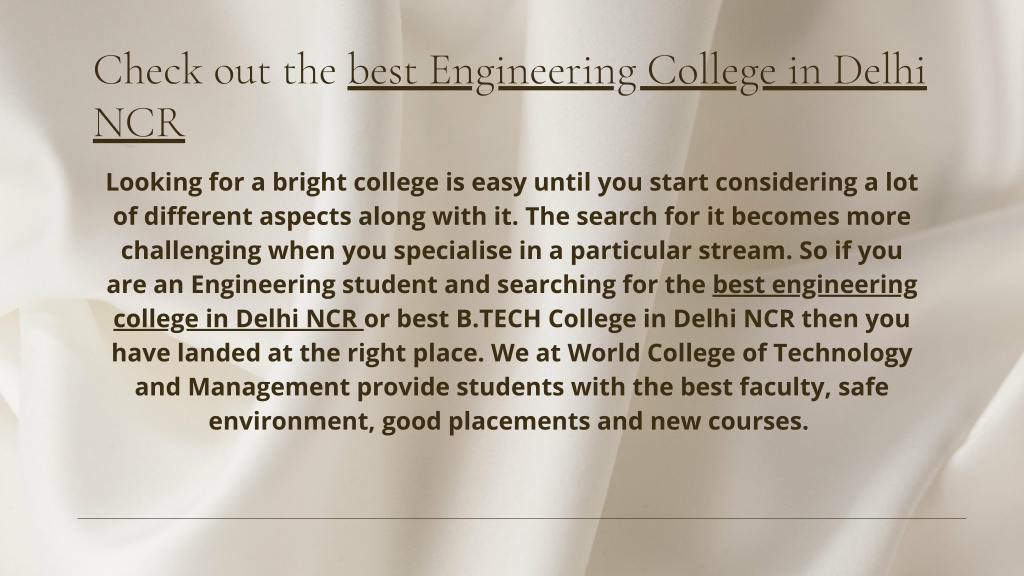 PPT Best Engineering College In Delhi NCR WCTM PowerPoint