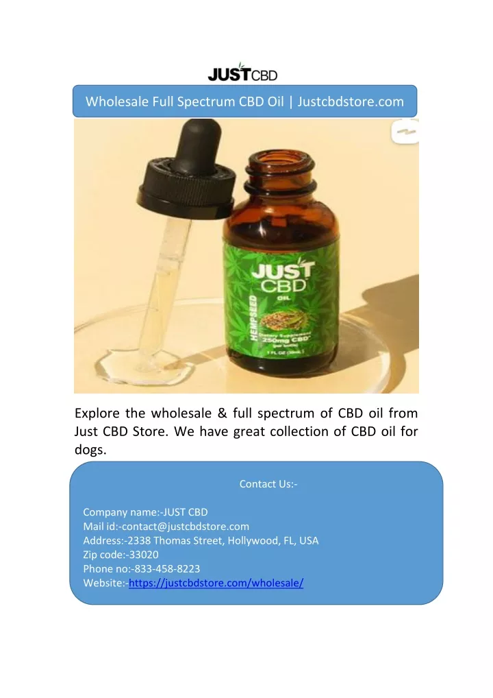 PPT Wholesale Full Spectrum CBD Oil Justcbdstore PowerPoint