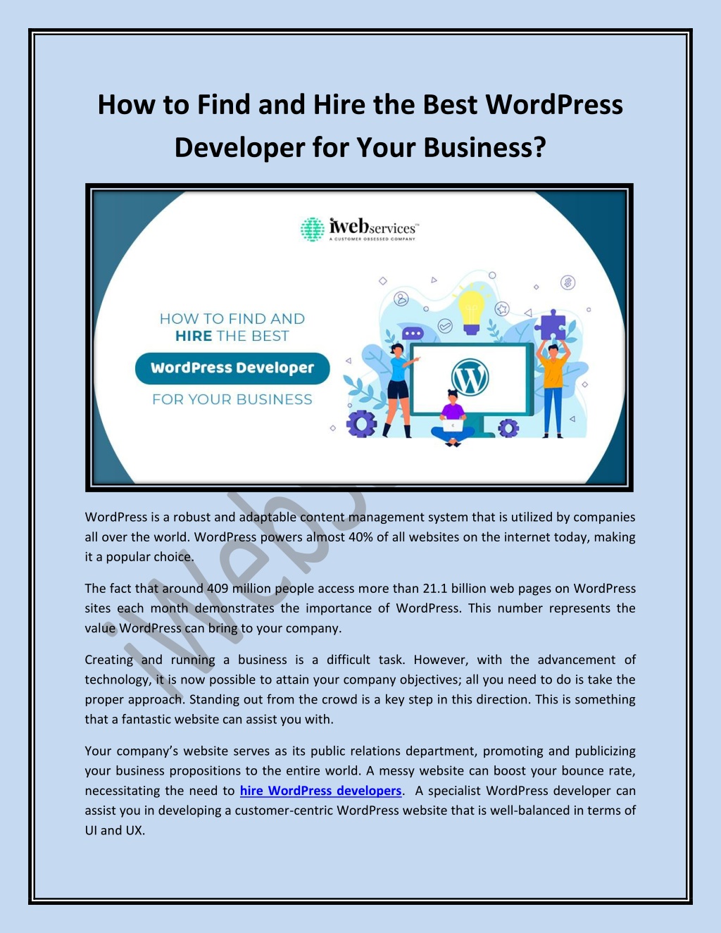 Ppt How To Find And Hire The Best Wordpress Developer For Your