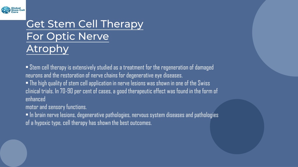 Ppt Stem Cell Therapy For Optic Nerve Atrophy Powerpoint Presentation