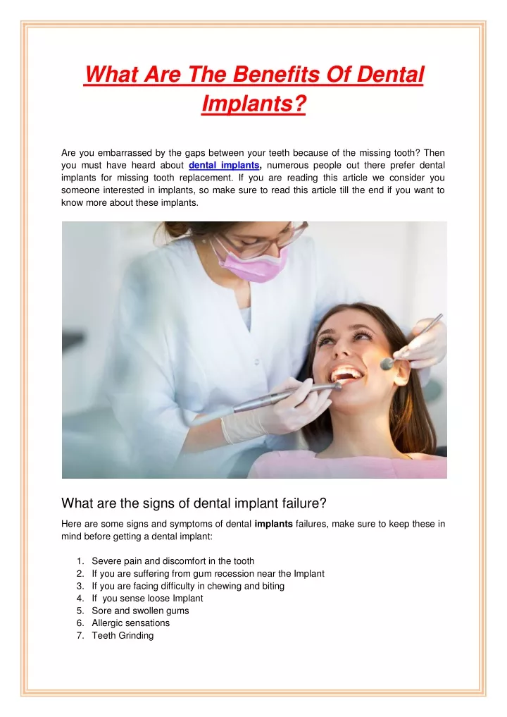 Ppt What Are The Benefits Of Dental Implants Powerpoint Presentation