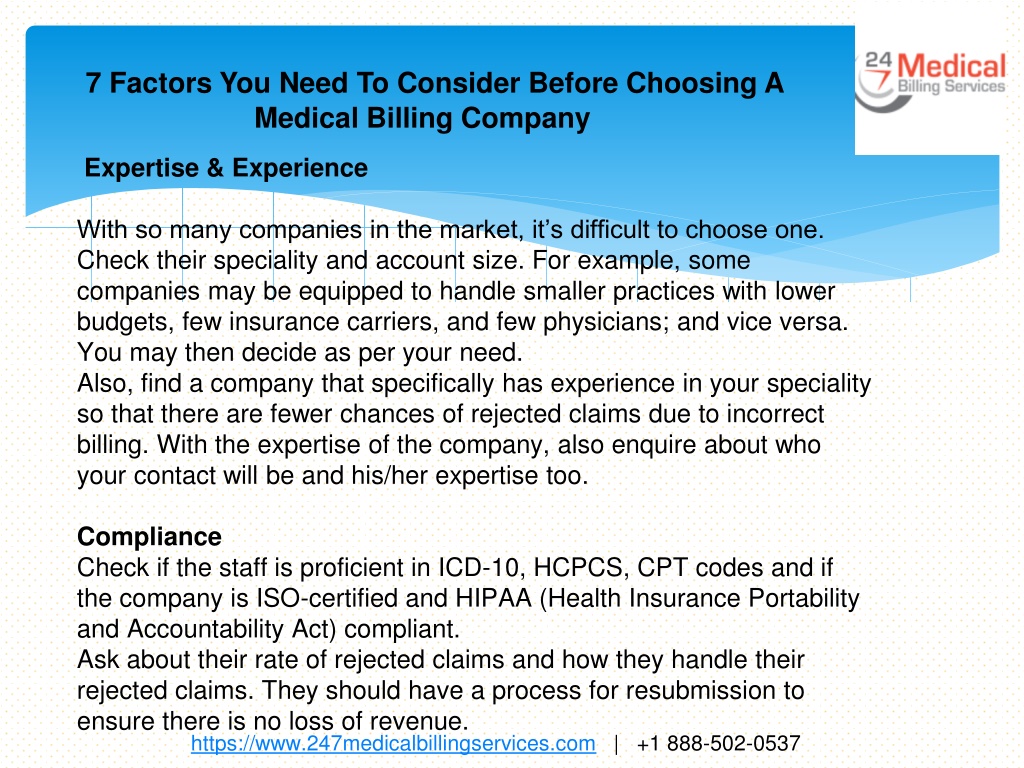 PPT 7 Factors You Need To Consider Before Choosing A Medical Billing