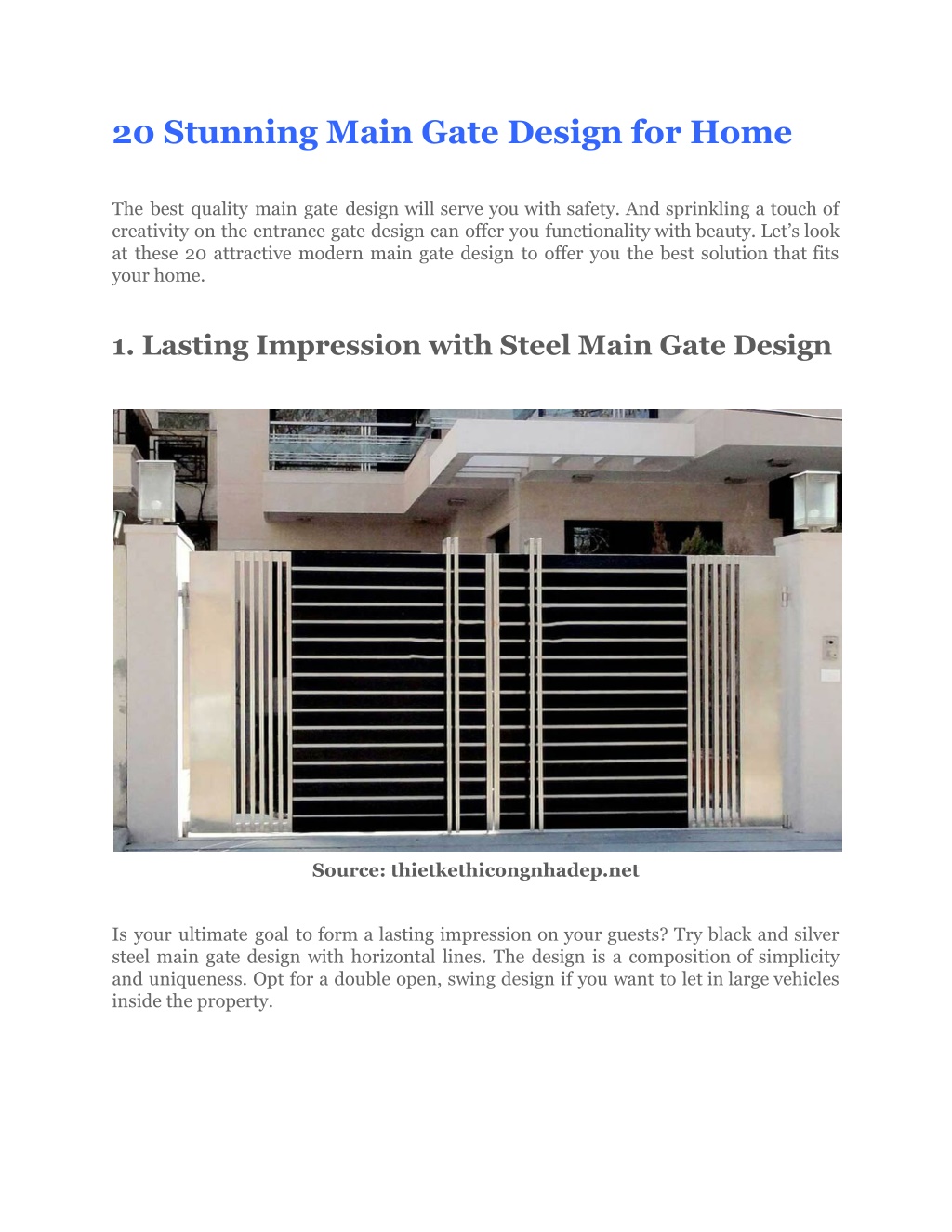 Ppt Best Ideas For Main Gate Design Open Gates To Creativity