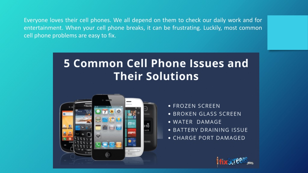 PPT 5 Common Cell Phone Issues And Their Solutions PowerPoint