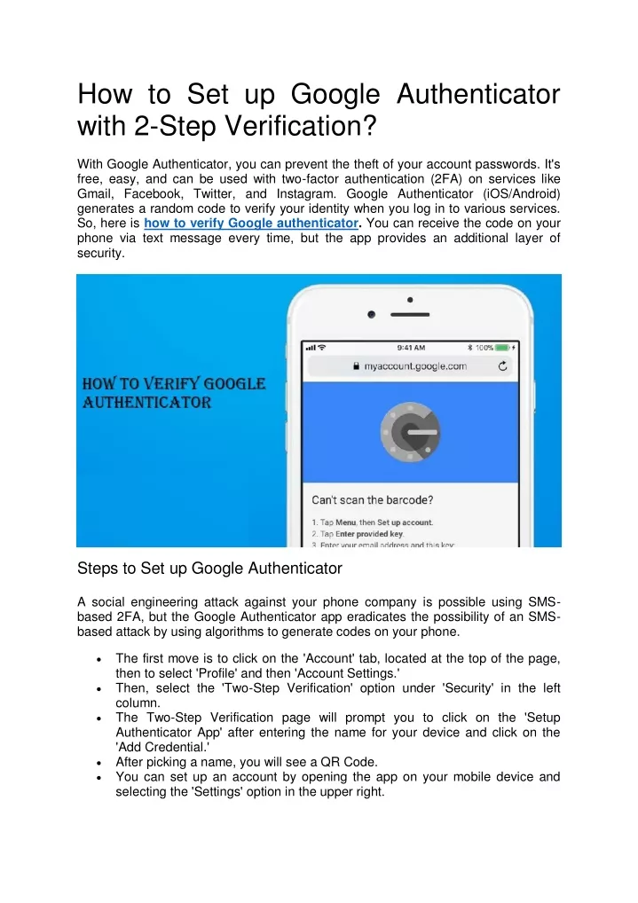 Ppt How To Set Up Google Authenticator With Step Verification