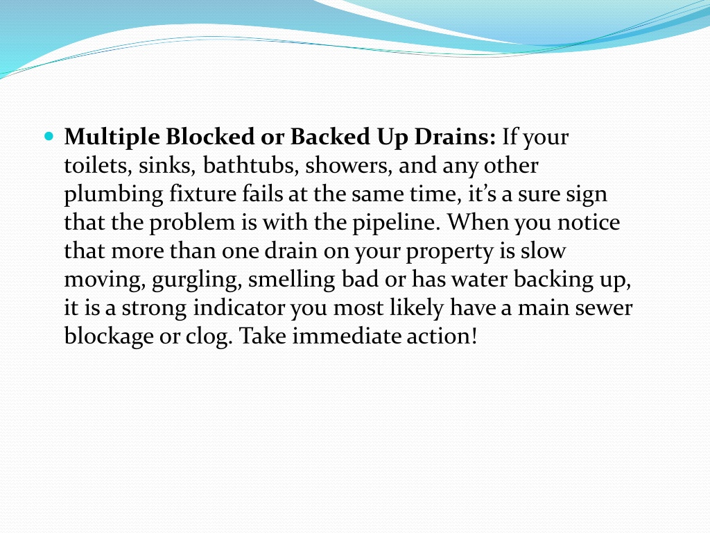 Ppt Four Warning Signs Your Main Sewer Line Is Blocked Powerpoint