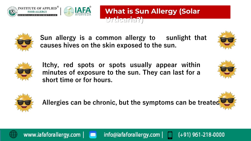 Ppt Ayurvedic Treatment For Sun Allergy Solar Urticaria Powerpoint