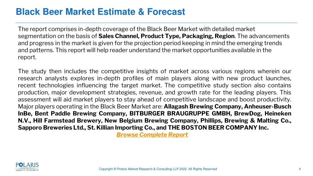 PPT Black Beer Market Size Share To Show Highest Growth PowerPoint