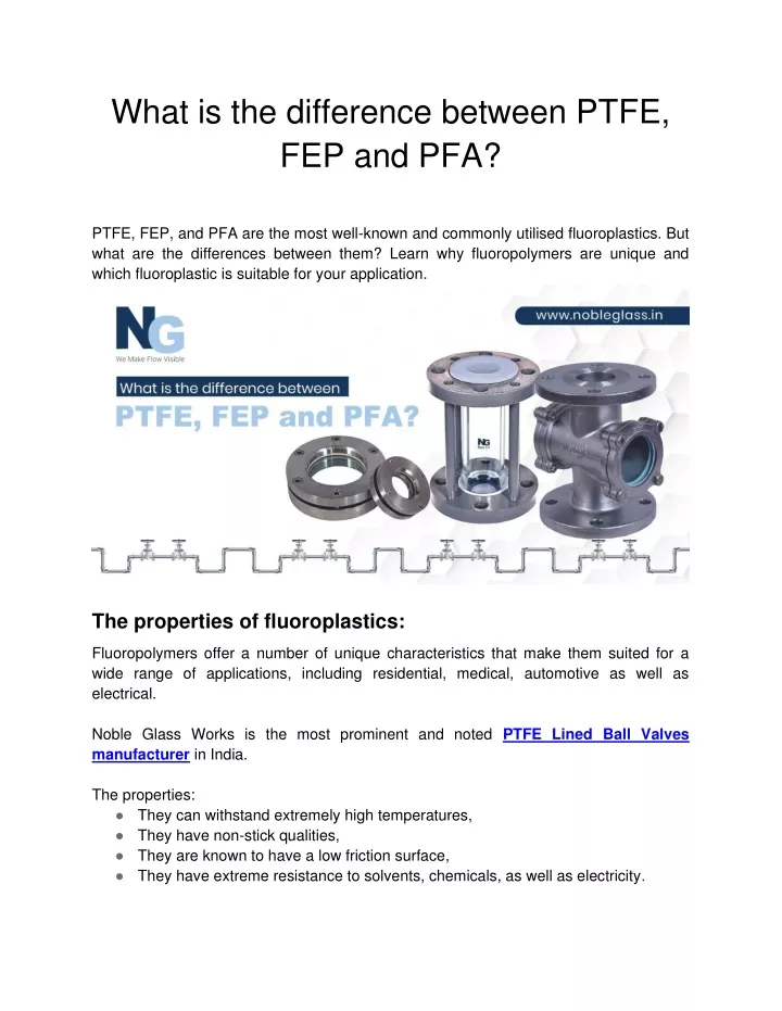 PPT What Is The Difference Between PTFE FEP And PFA PowerPoint