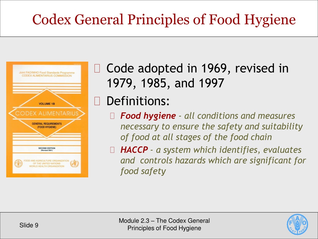 PPT The Codex General Principles Of Food Hygiene PowerPoint