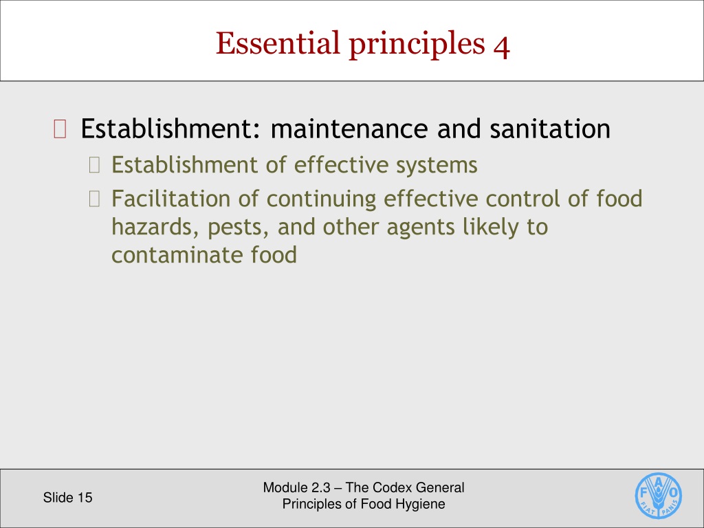 Ppt The Codex General Principles Of Food Hygiene Powerpoint