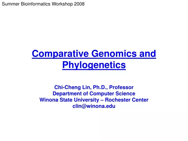 Ppt Comparative Genomics And Phylogenetics Powerpoint Presentation