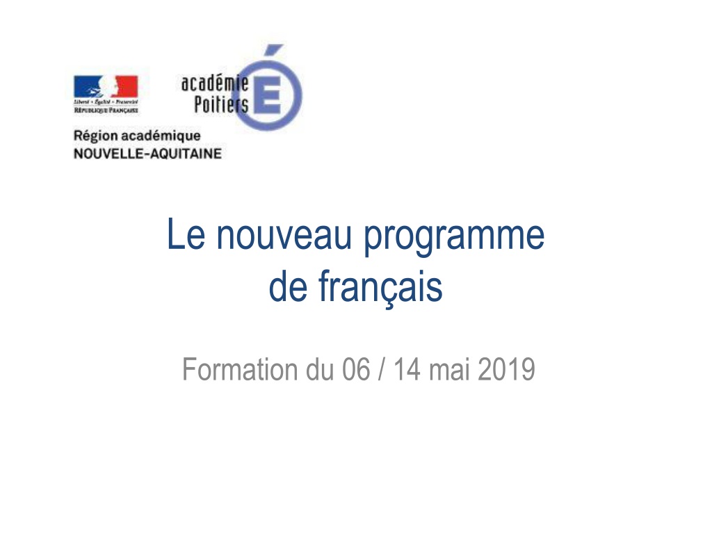 PPT Le nouveau programme de français PowerPoint Presentation free