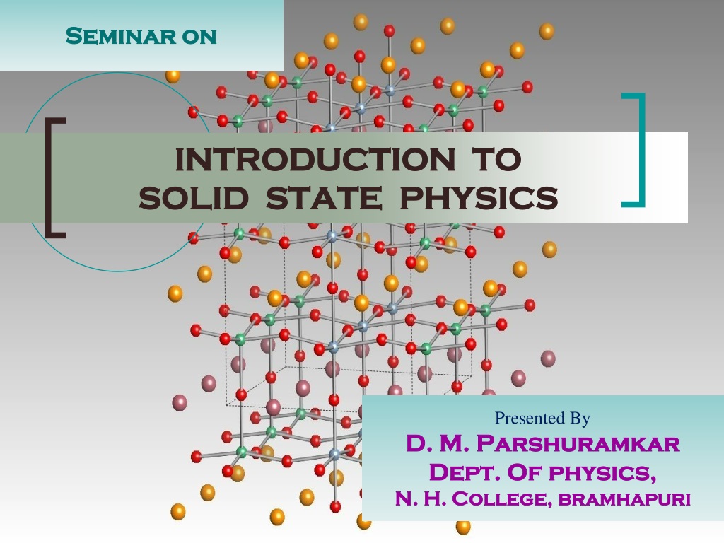 Ppt Introduction To Solid State Physics Powerpoint Presentation Free