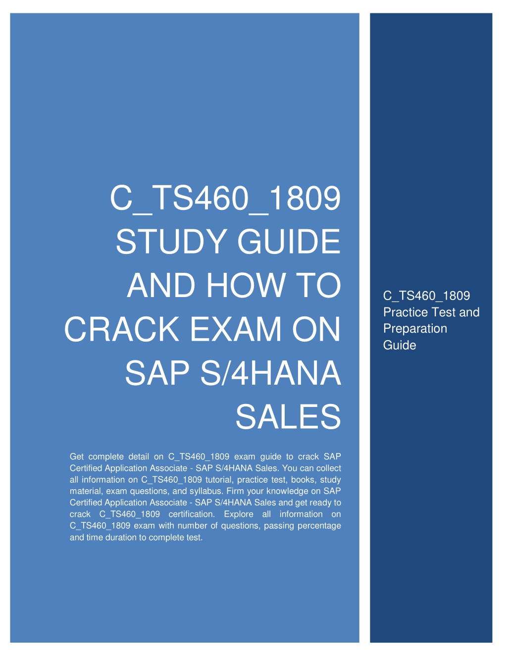 Ppt C Ts Study Guide And How To Crack Exam On Sap S Hana