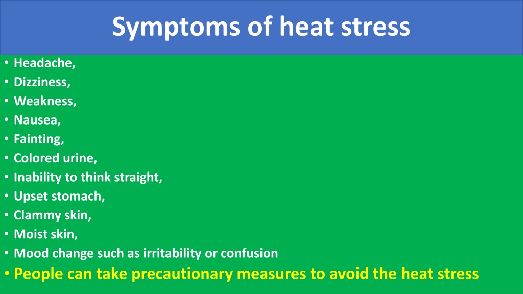 PPT - HEAT STRESS PowerPoint Presentation, free download - ID:10001625