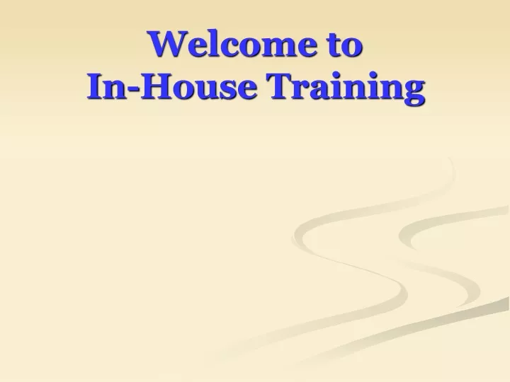 welcome to in house training n.