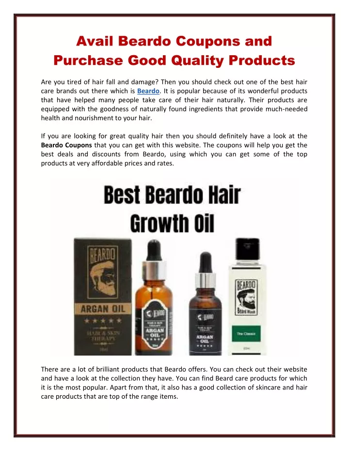 avail beardo coupons and purchase good quality n.