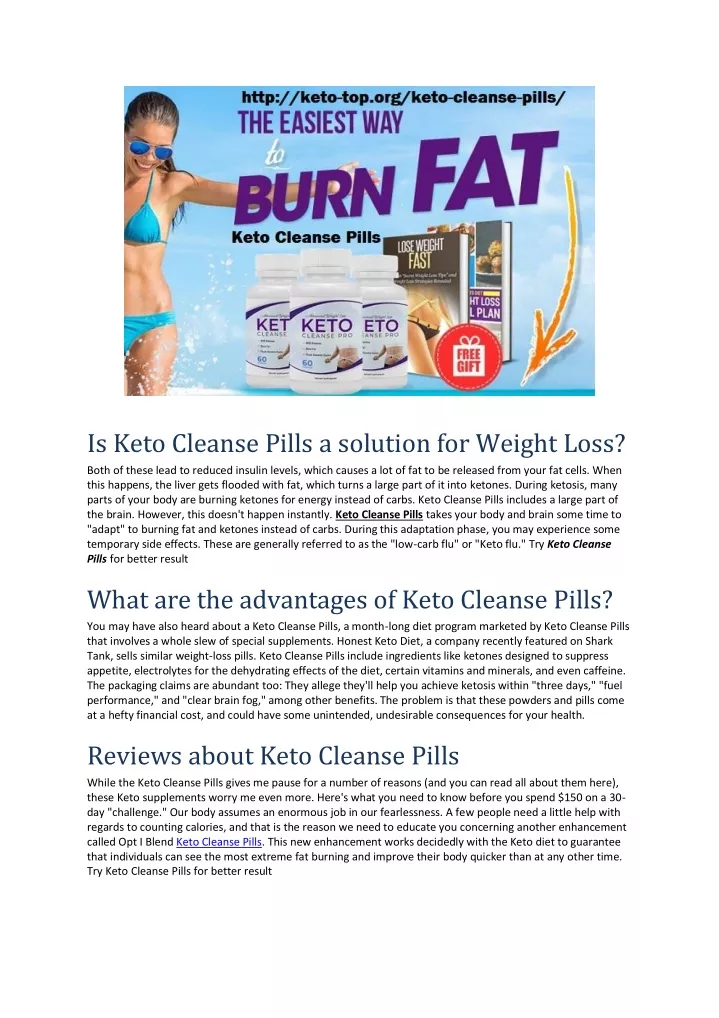 is keto cleanse pills a solution for weight loss n.