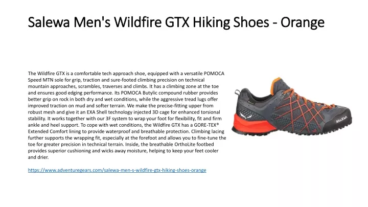 salewa men s wildfire gtx hiking shoes orange n.