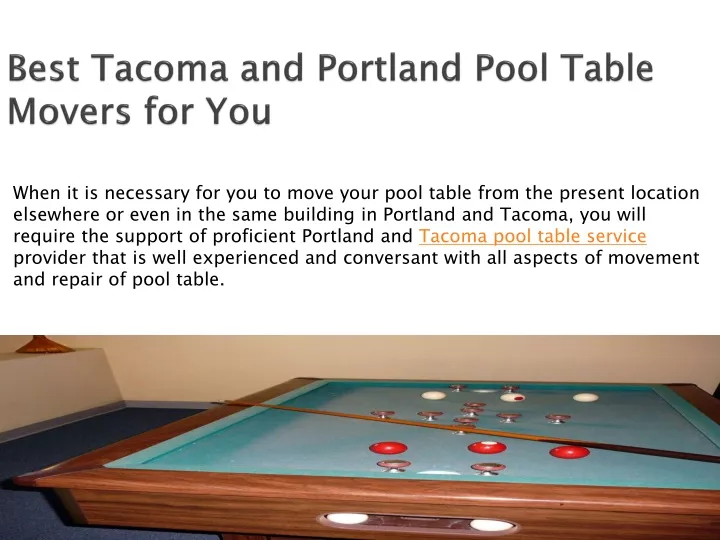best tacoma and portland pool table movers for you n.